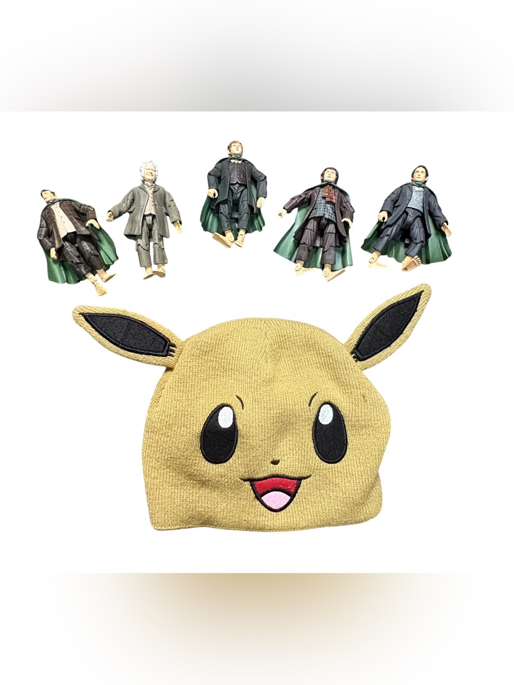 Pokémon Eevee 3D Ear Beanie + Collectible Figure Lot